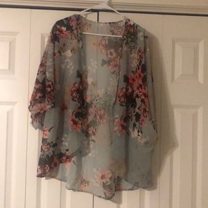 Floral lightweight sheer shrug sweater